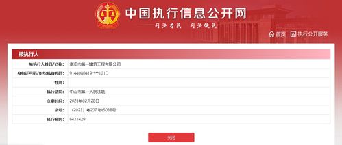 湛江市第一建筑工程新增被執行人信息引關注，舜元工程信息協同平臺凸顯行業風險預警功能